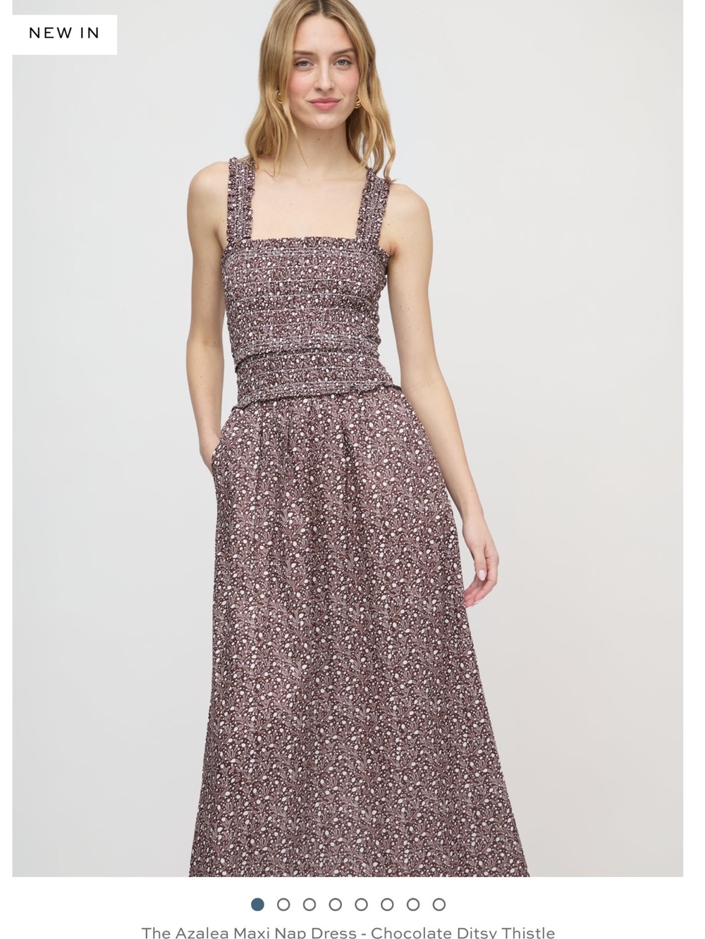 Hill House Azalea Maxi Nap Dress - Chocolate Ditsy Thistle